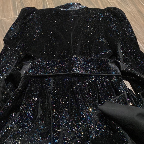 Zara glittered sparkle velvet long sleeve dress - Picture 5 of 7